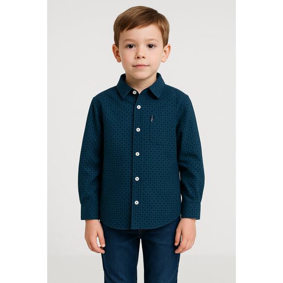 Ben Sherman Boys' Navy Long-Sleeve Button-Down Shirt - Size 6 - Picture 1 of 6